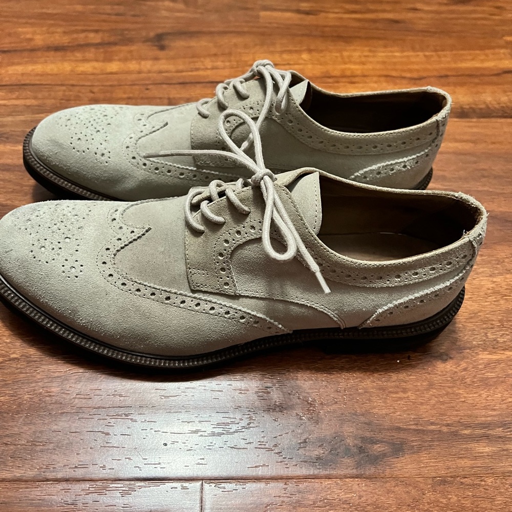 Eleventy suede wing tip dress shoe